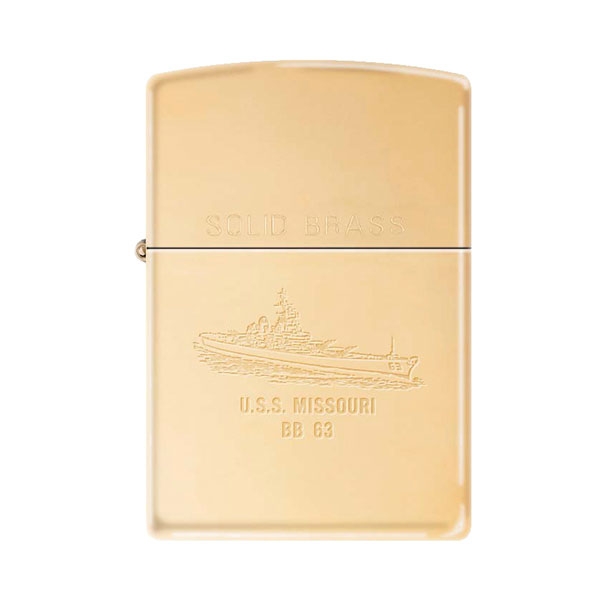 ZIPPO - SOLID BRASS EXCLUSIVE WITH SHIP & SURRENDER SEAL