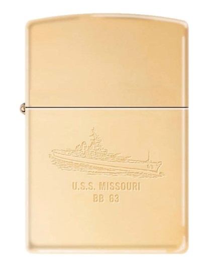 ZIPPO - SOLID BRASS EXCLUSIVE WITH SHIP & SURRENDER SEAL